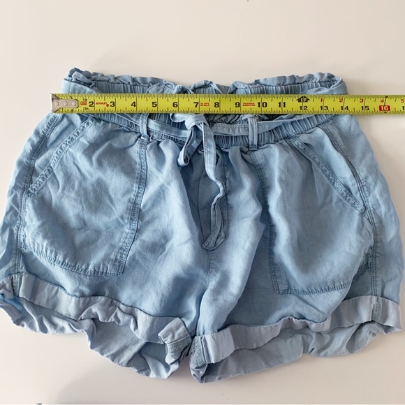 Aerie chambray paper bag style pull on shorts size medium - Picture 9 of 9